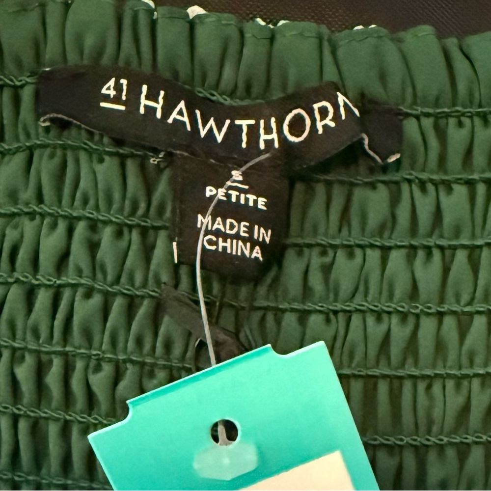 41 Hawthorn Green and White Floral Mini Dress with Puff Sleeves NWT - Picture 11 of 11